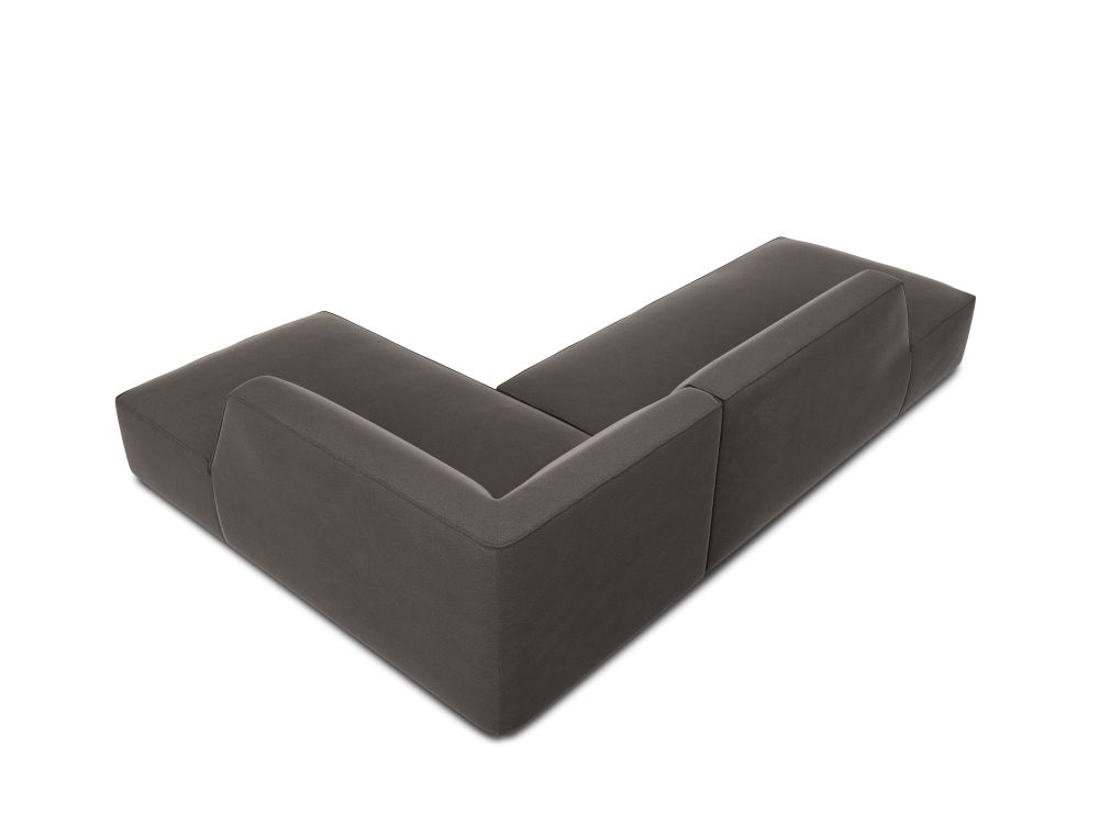 Cosmopolitan Design Ecksofa Siena 4-Sitzer offen Samt Salvador Dunkelgrau Rechts