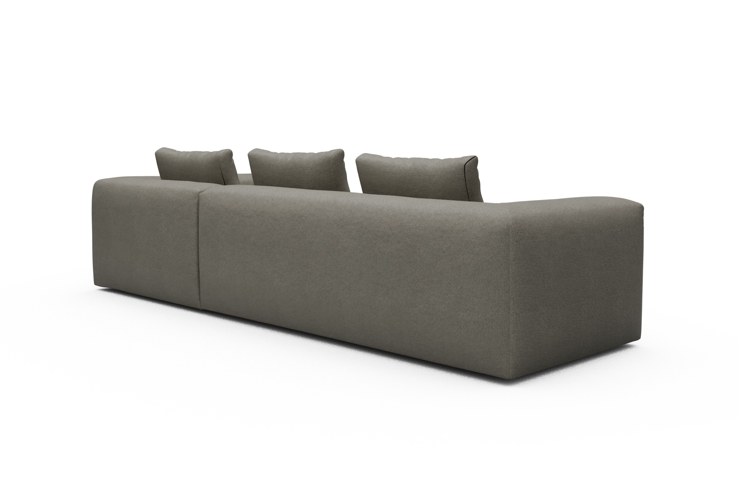 Ecksofa Fred Relax-Ecke rechts mit 2,5-Sitzer Denari-Warm-Grey