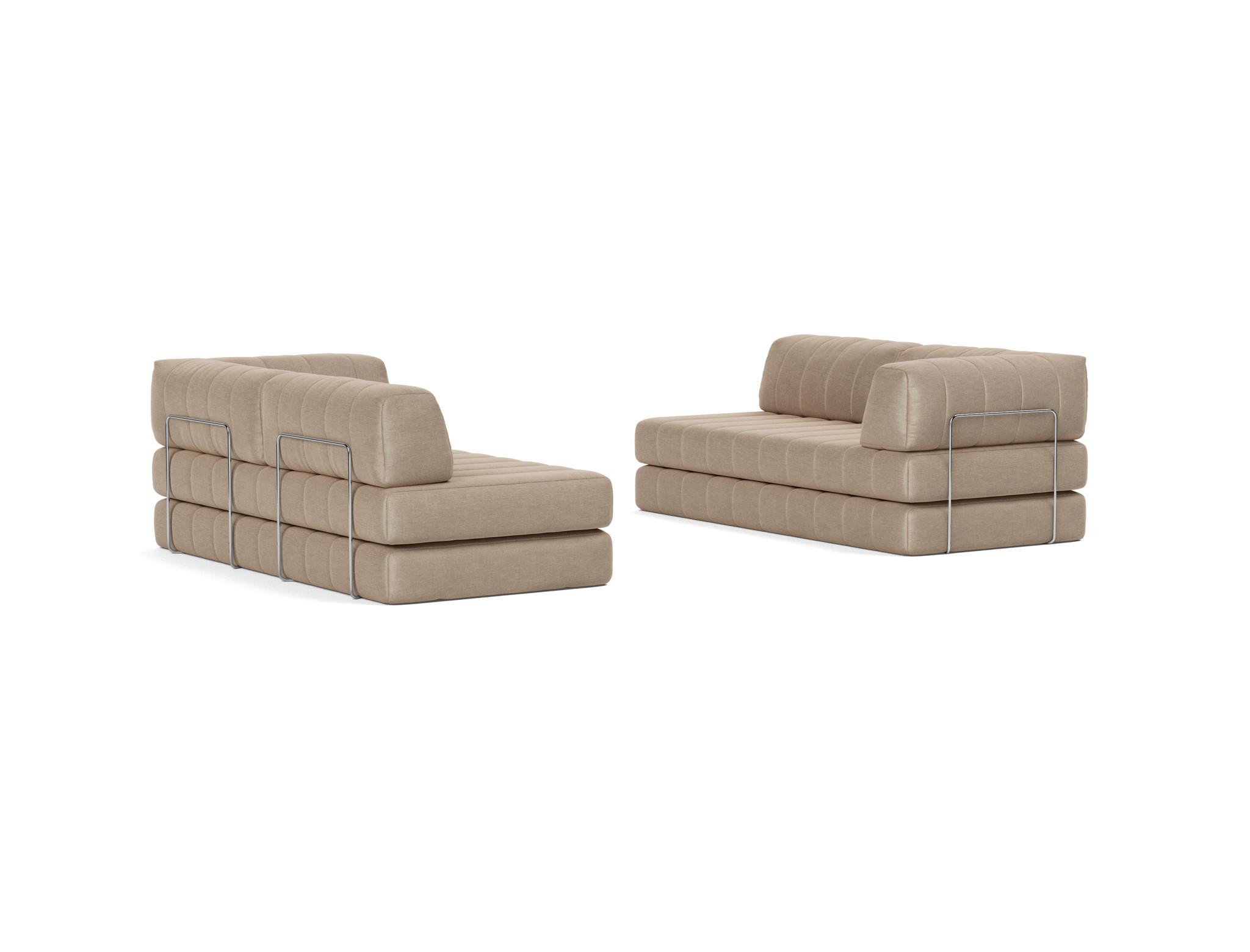 Eck-Schlafsofa CozyPad L-Form mit Armlehne Flachgewebe Phobos 587-Mocha