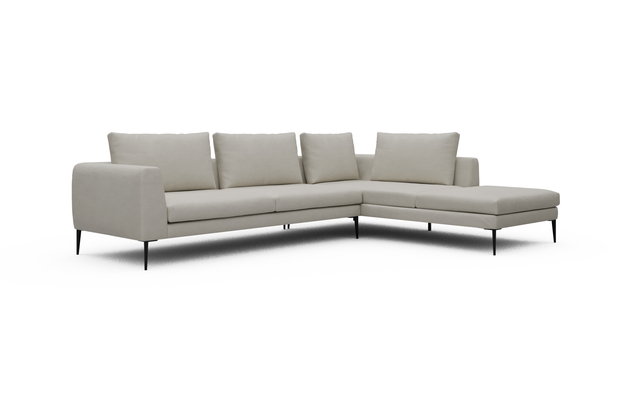 Ecksofa Paul Relax-Ecke links mit 3-Sitzer Denari-Clean-Beige