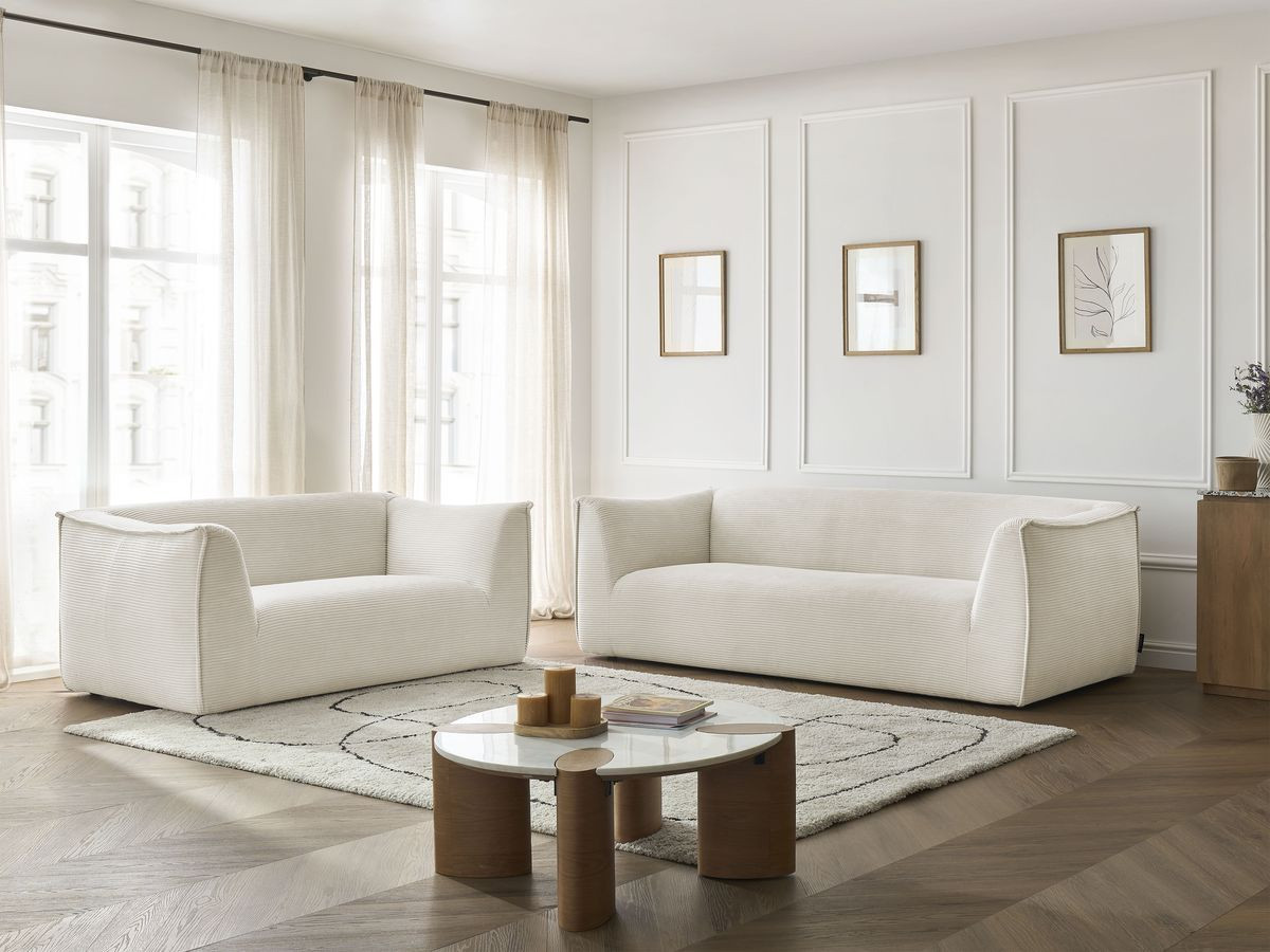Bobochic Giorgia Sofa 5-Sitzer 412 × 100 cm Cordsamt Beige
