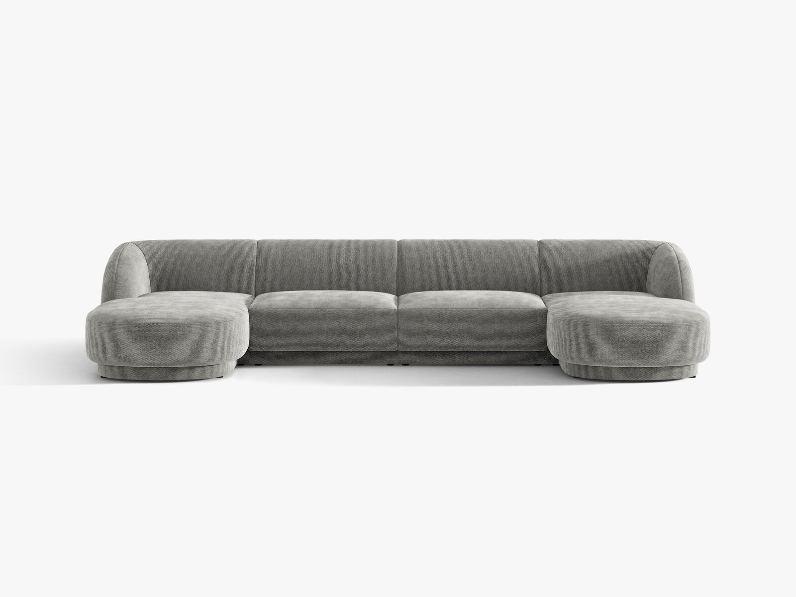 Micadoni Panorama-Sofa Miley 5-Sitzer Chenille Eden Hellgrau
