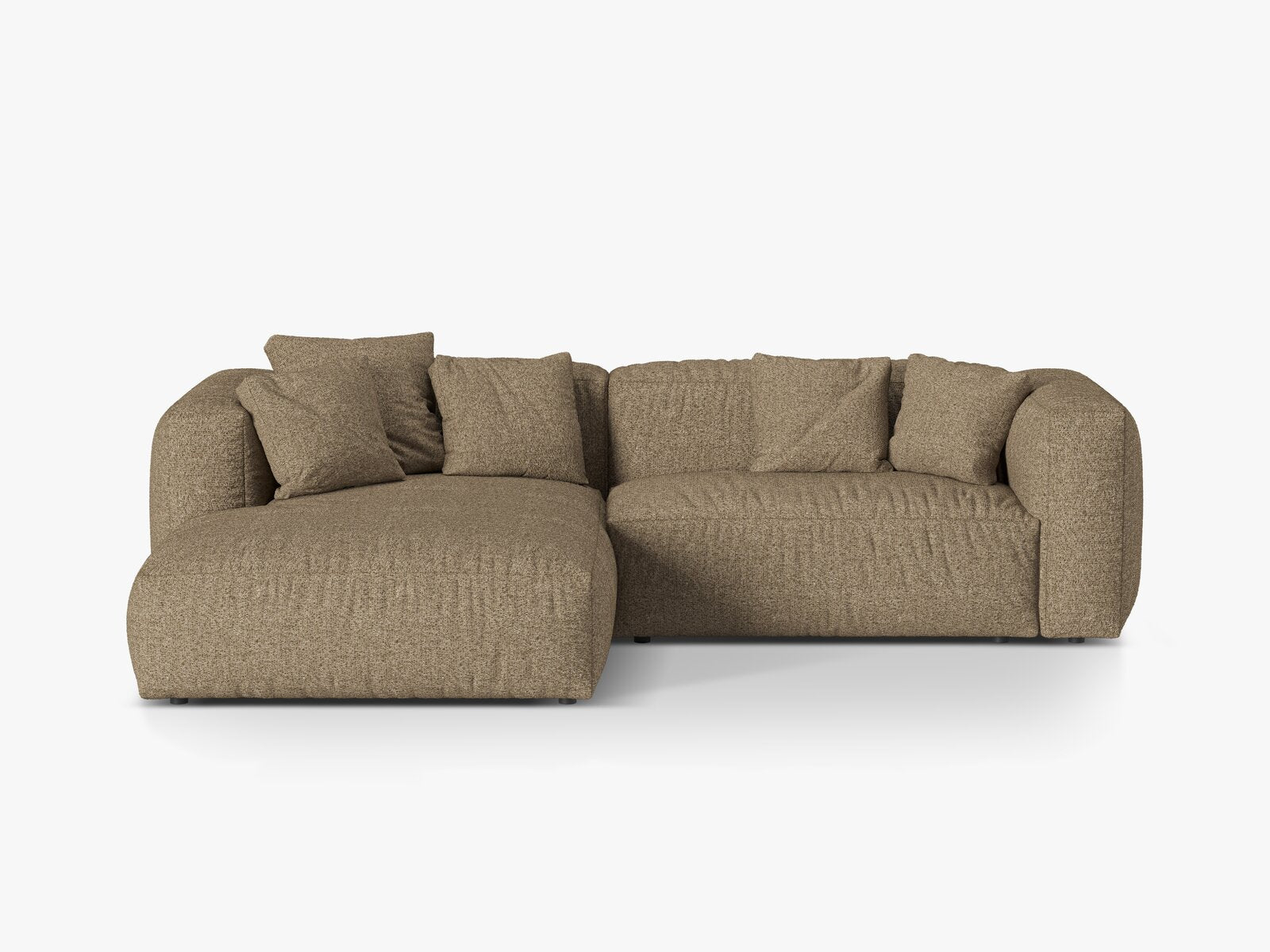 Micadoni Ecksofa Martina 2-Sitzer Links Boucle Monet Cappuccino