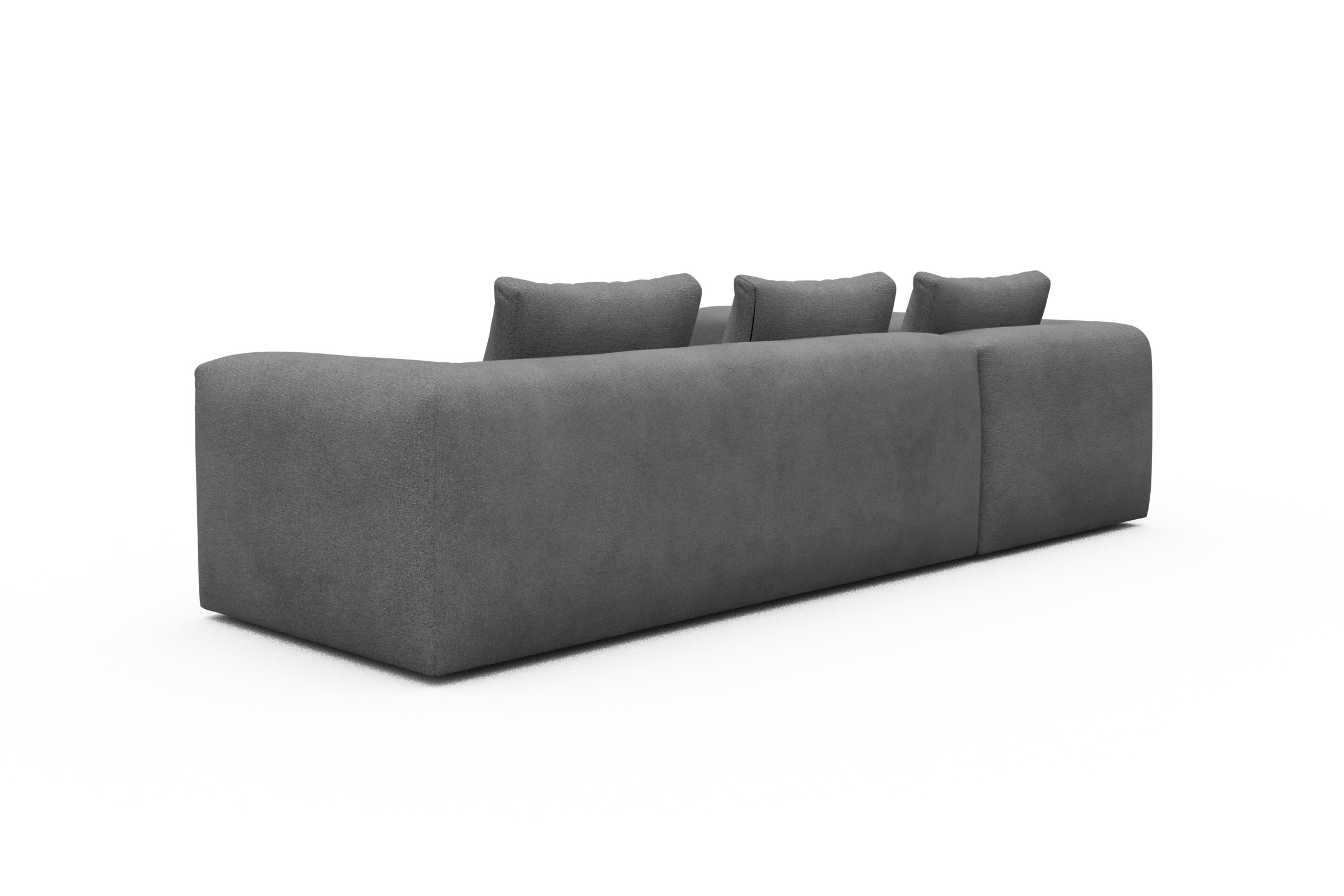Ecksofa Fred 2x 2,5-Sitzer links offen Boucle-Ash-Grey
