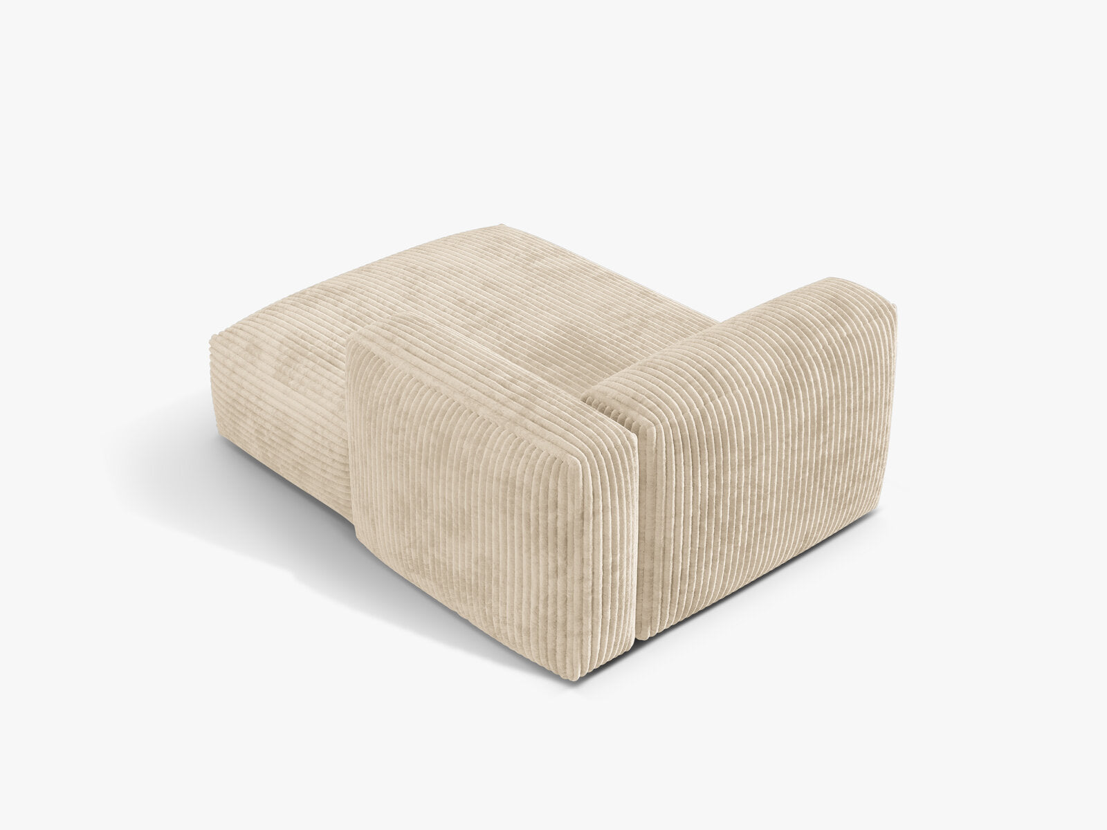 Micadoni Recamiere Martina 1-Sitzer Rechts Kord Tilia Helles Beige