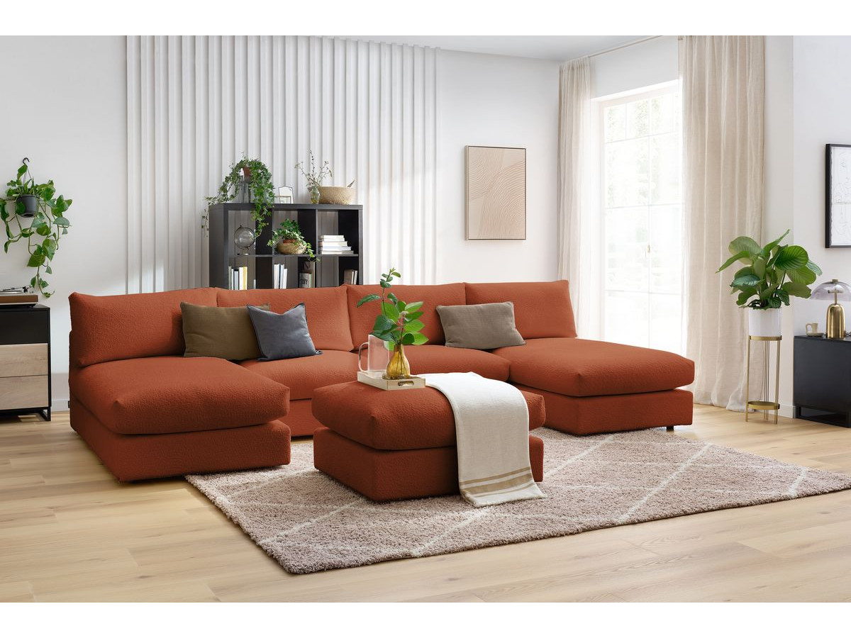 Bobochic Paris Wohnlandschaft Bouclé-Stoff Orange