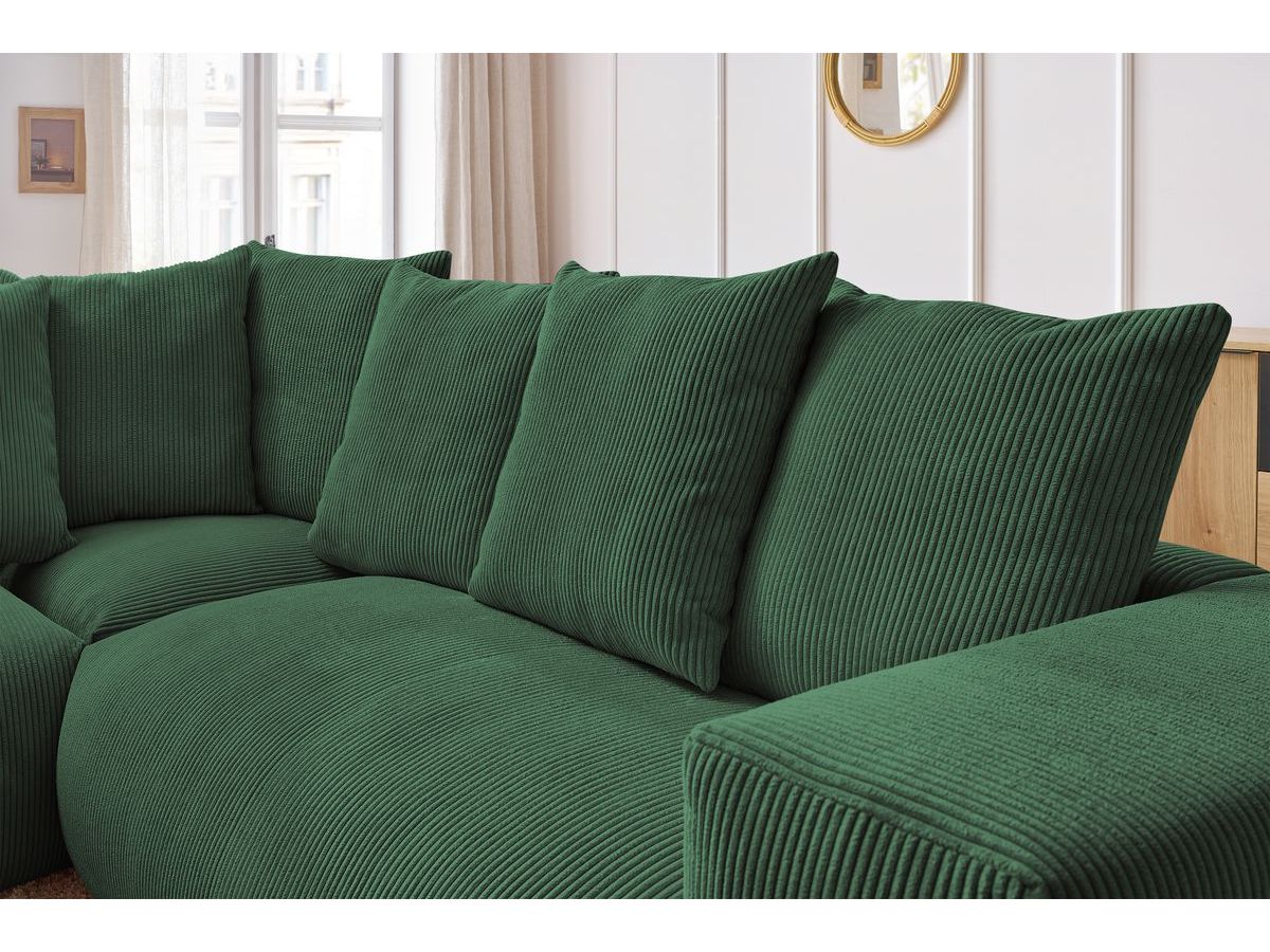 Bobochic Voltaire Ecksofa 268 × 214 cm Cordsamt Grün Ecke links