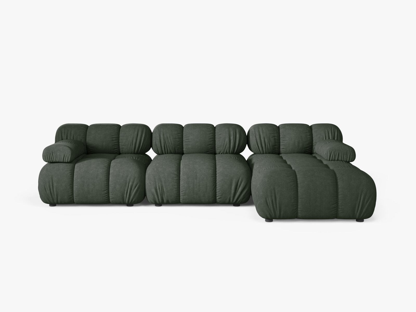 Micadoni Modulares Ecksofa Bellis 4-Sitzer Rechts Strukturierter Stoff Liberty Moßgrün