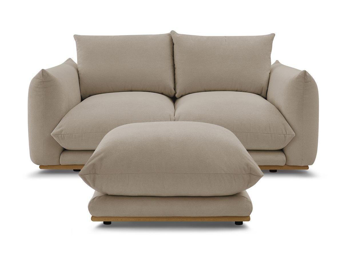 Bobochic Ernest Sofa 3-Sitzer mit Pouf 193 × 106 cm Stoff Taupe