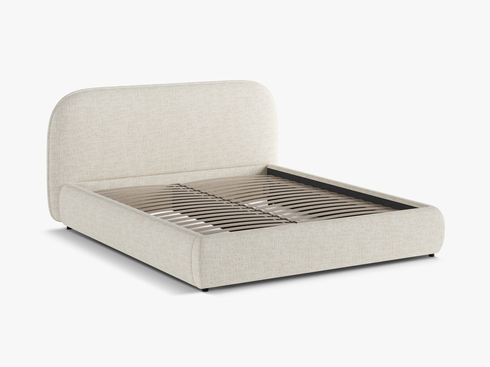 Micadoni Murada Bett mit Kopfteil Chenille Tracy Hellbeige Melange 200x200