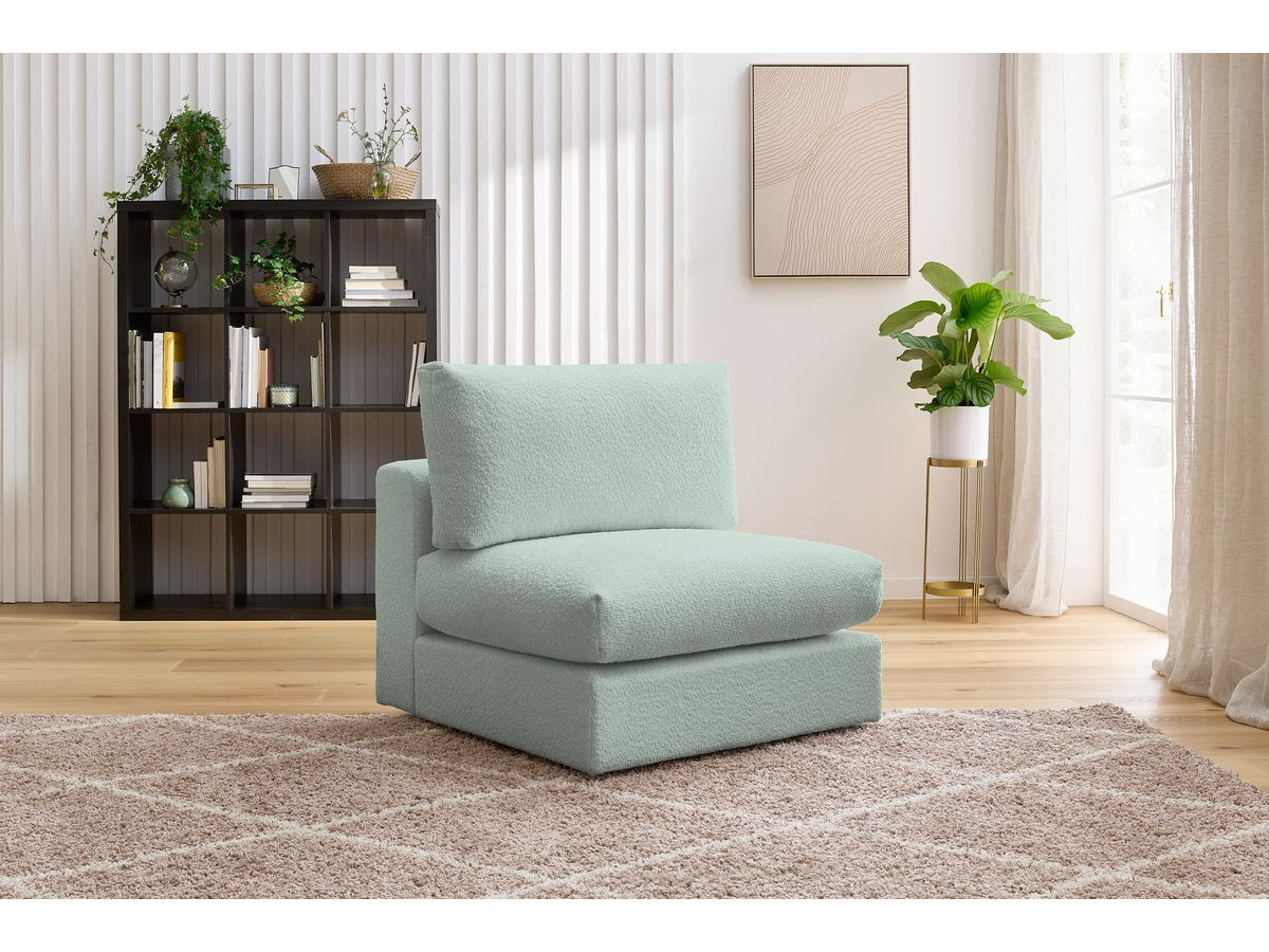 Bobochic Paris Sofamodul 1-Sitzer Bouclé-Stoff Grün