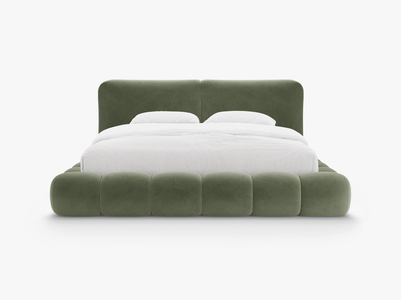 Micadoni Stauraumbett mit Kopfteil Solange Samt Magic Velvet Grün 160x200