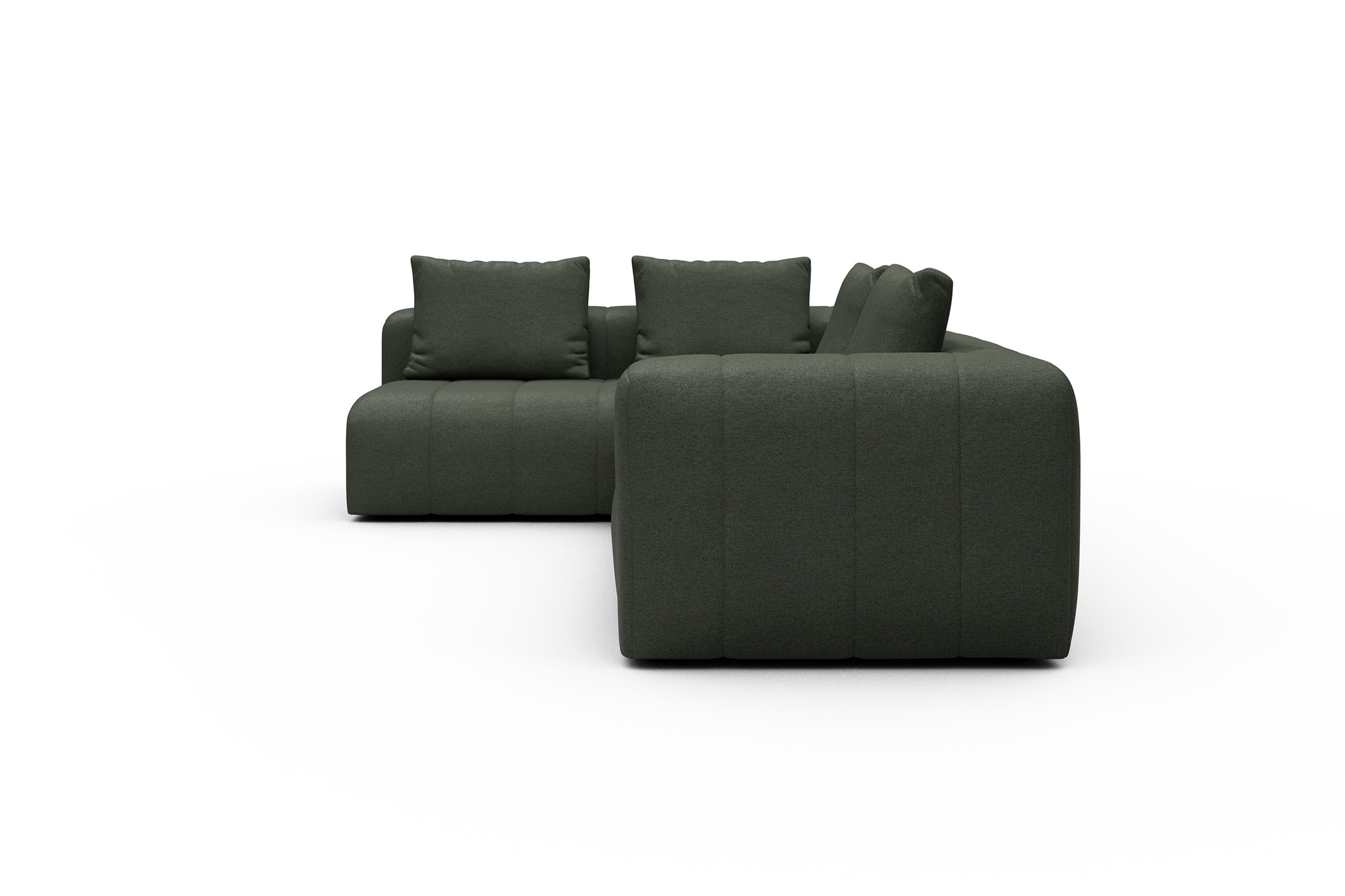 Ecksofa Hugo 2x 2,5-Sitzer Armlehne rechts Denari-Forest-Green