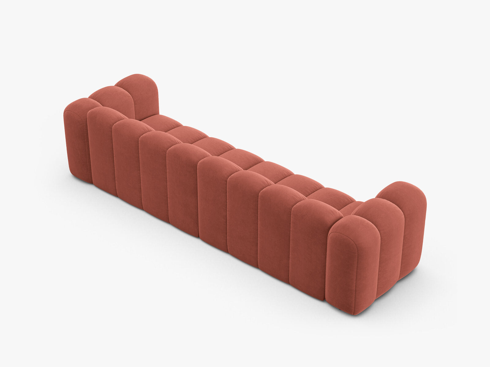 Micadoni Modulares Sofa Lupine 4-Sitzer Samt Salvador Koralle