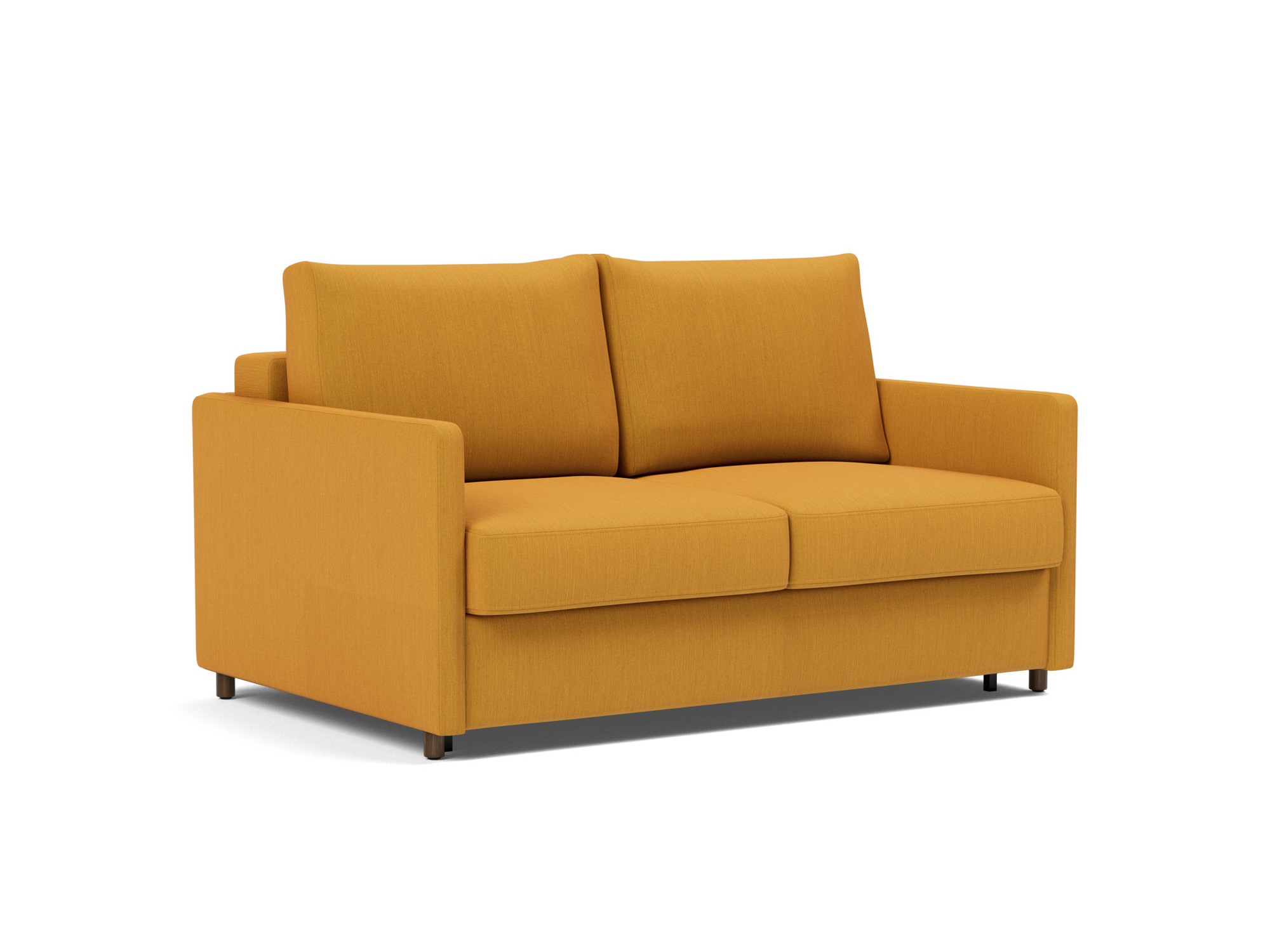 Schlafsofa Neah mit Slim-Armlehnen 140 Flachgewebe Elegance 507-Burned-Curry
