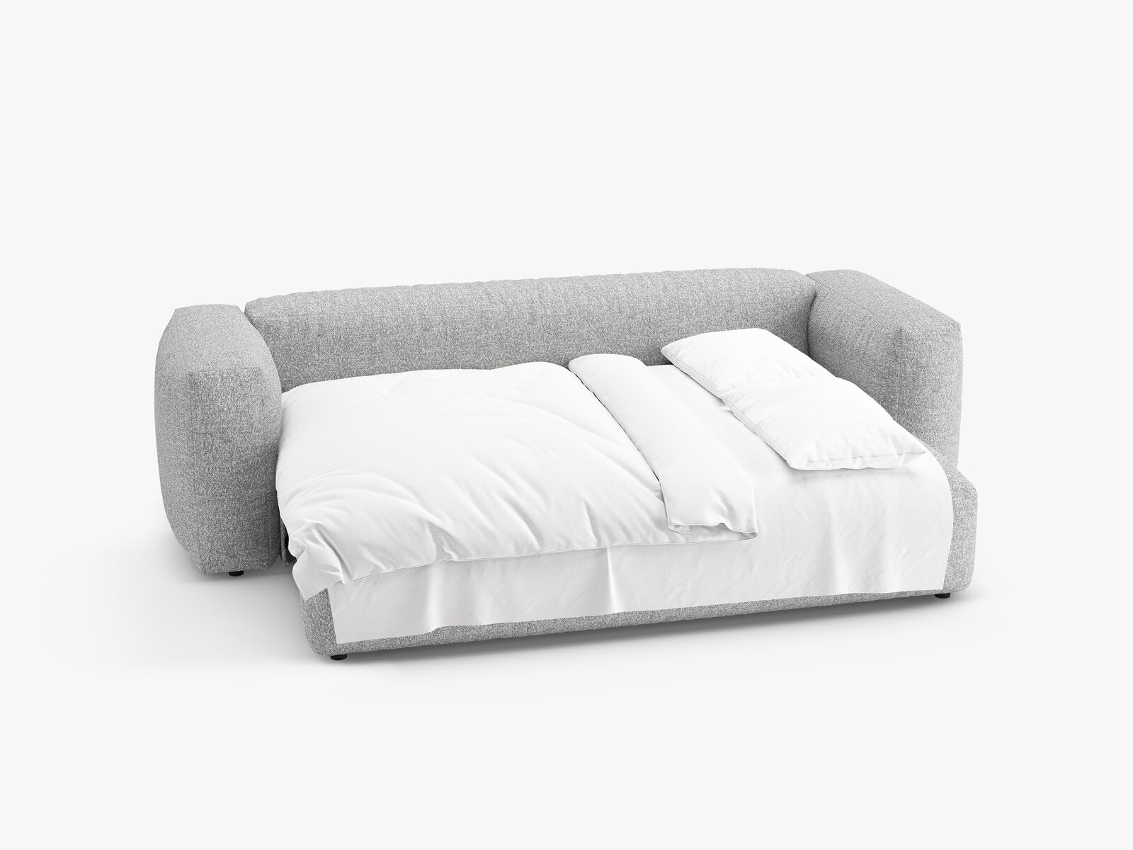 Micadoni Martina Schlafsofa 3-Sitzer Boucle Monet Silber