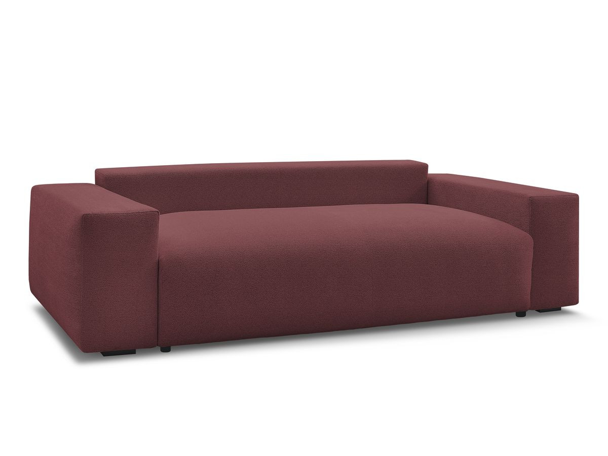 Bobochic Voltaire Schlafsofa 3-Sitzer mit Bettkasten Melange-Stoff Rot
