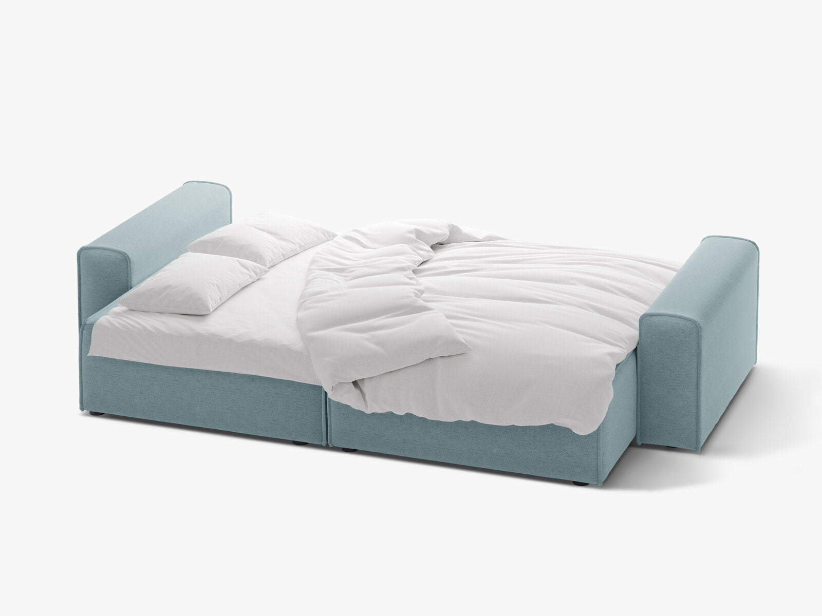 Micadoni Sofa Victor 3-Sitzer mit Schlaffunktion Strukturierter Stoff Hellblau