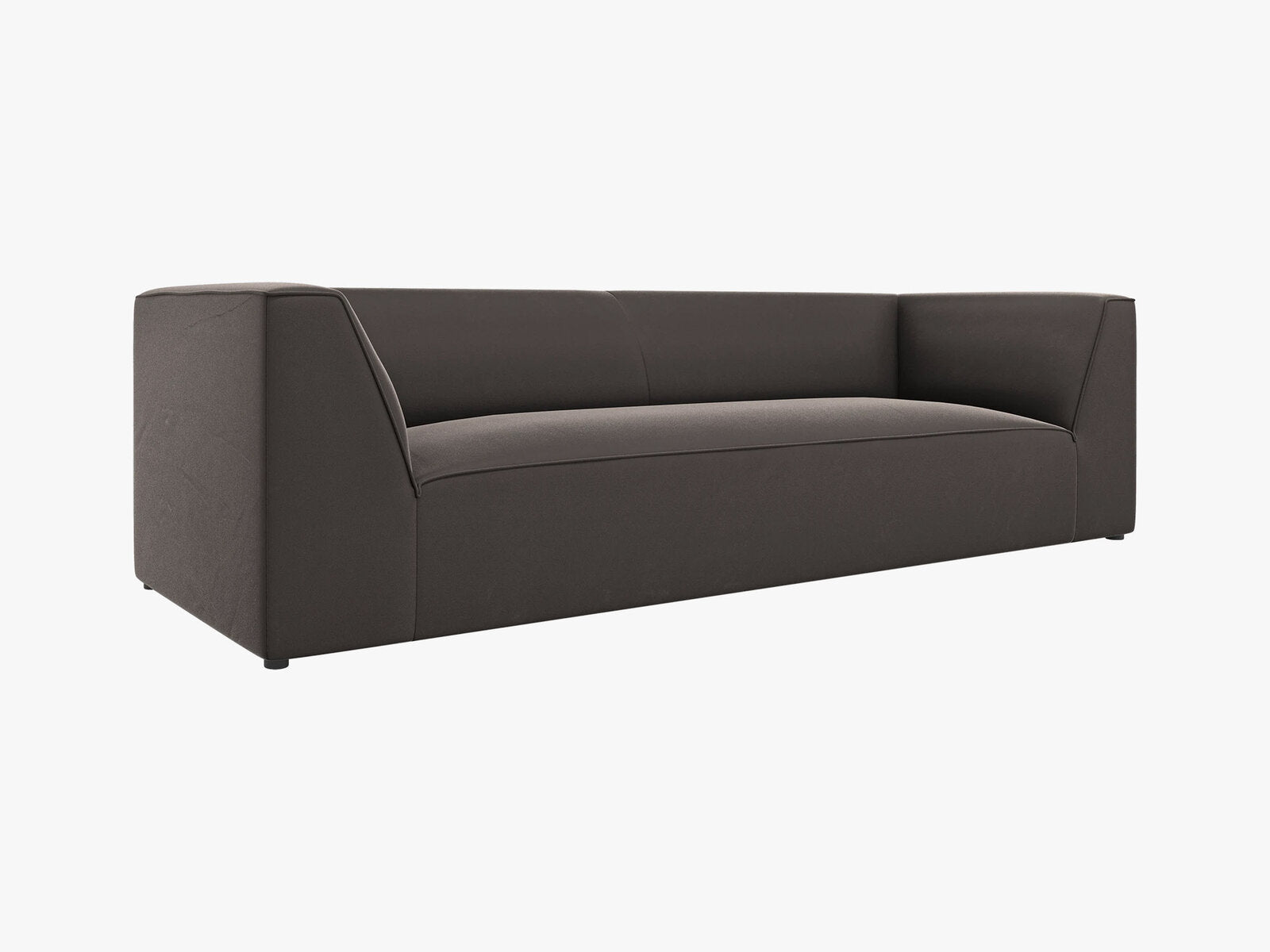 Micadoni Sofa Ruby 3-Sitzer Samt Salvador Dunkelgrau