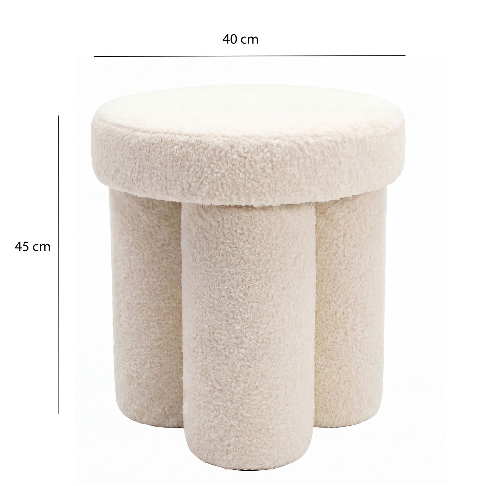 Sitzhocker Vagland Stoff Creme Ø 40 cm