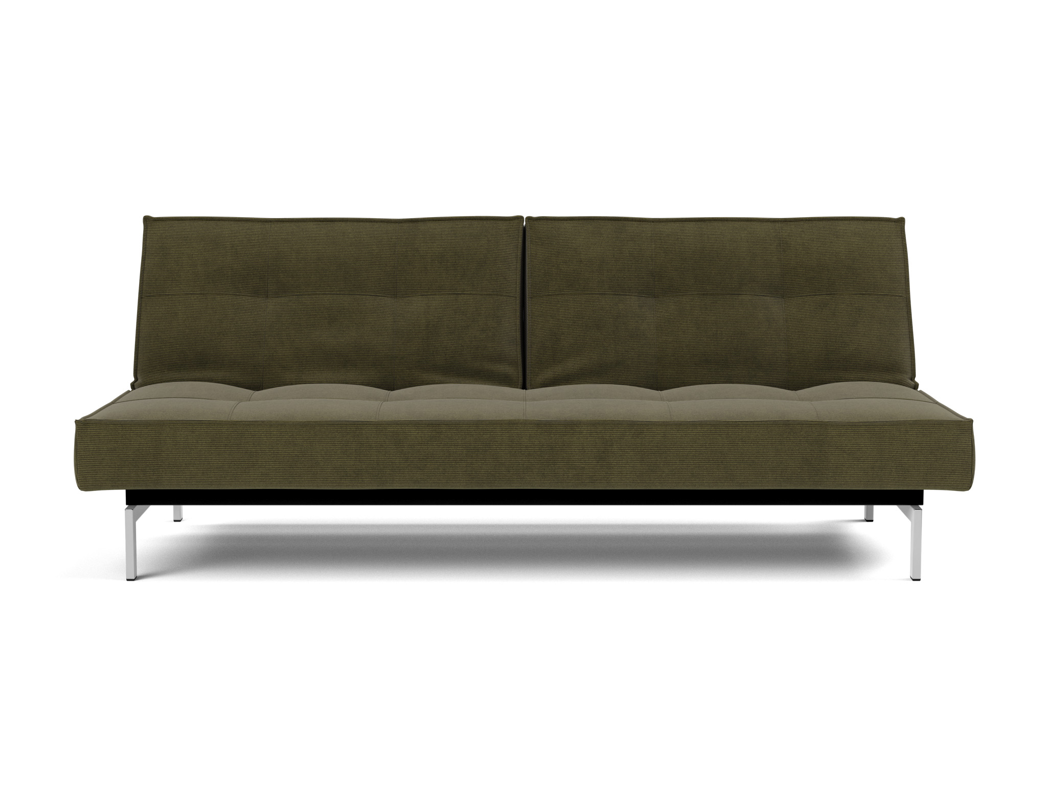 Schlafsofa Splitback Kord Cordufine 316-Pine-Green Beine Chrom