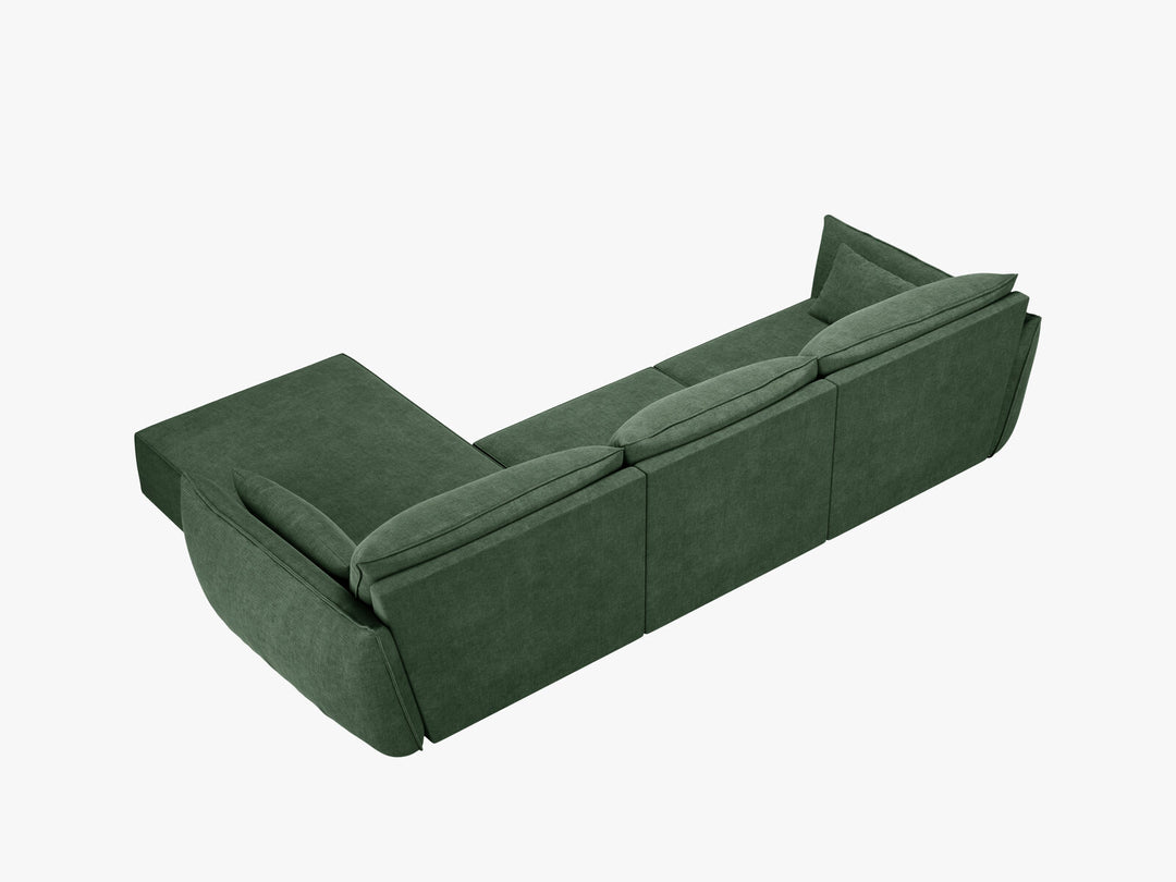 Micadoni Ecksofa Kaelle 4-Sitzer Rechts Chenille Over The Horizon Flaschengrün