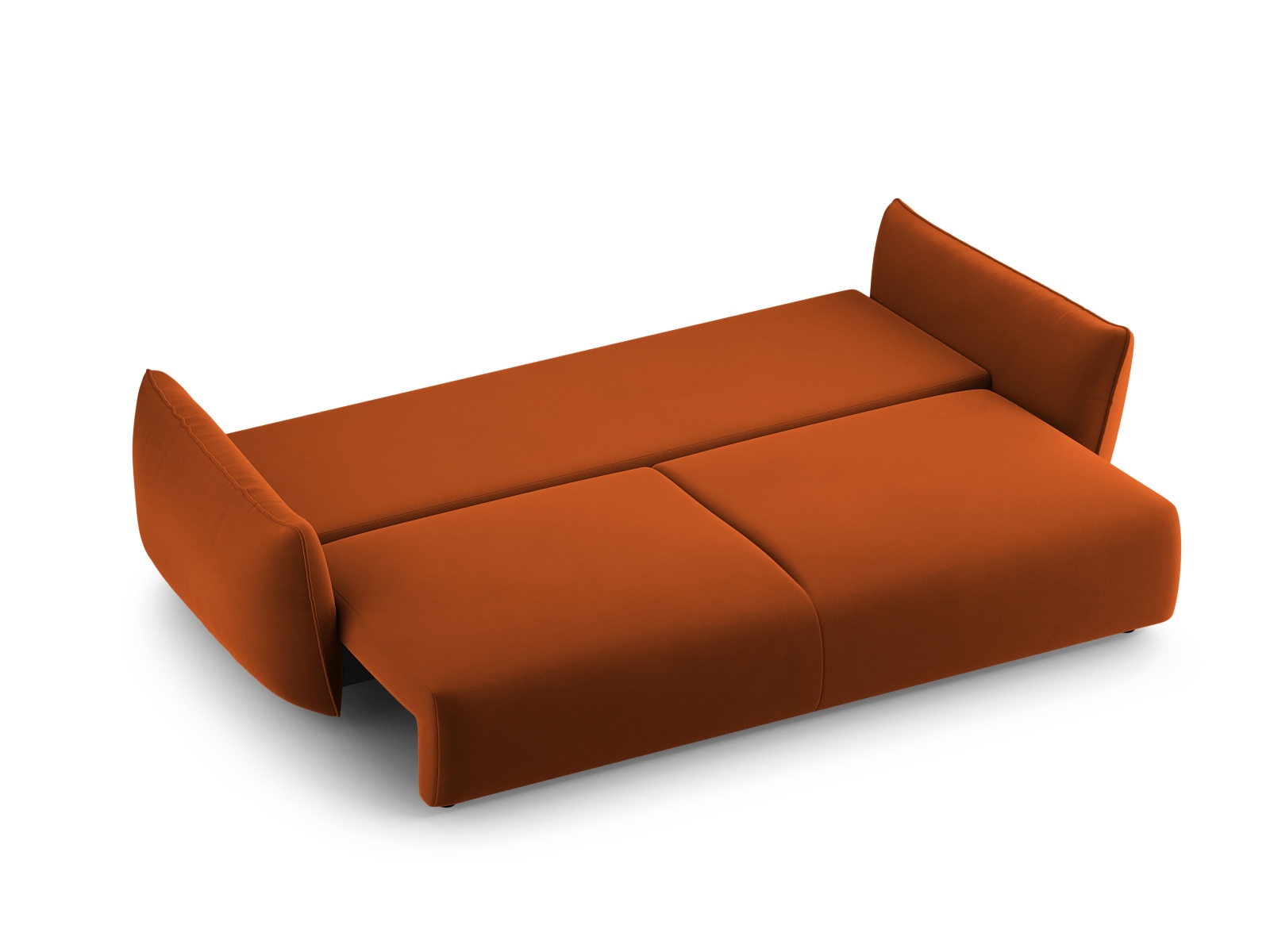 Cosmopolitan Design Schlafsofa Matera 3-Sitzer mit Bettkasten Samt Salvador Terrakotta