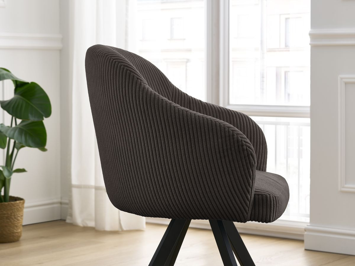 Bobochic Sophie Esszimmerstuhl mit Sternfuß Cordsamt Taupe