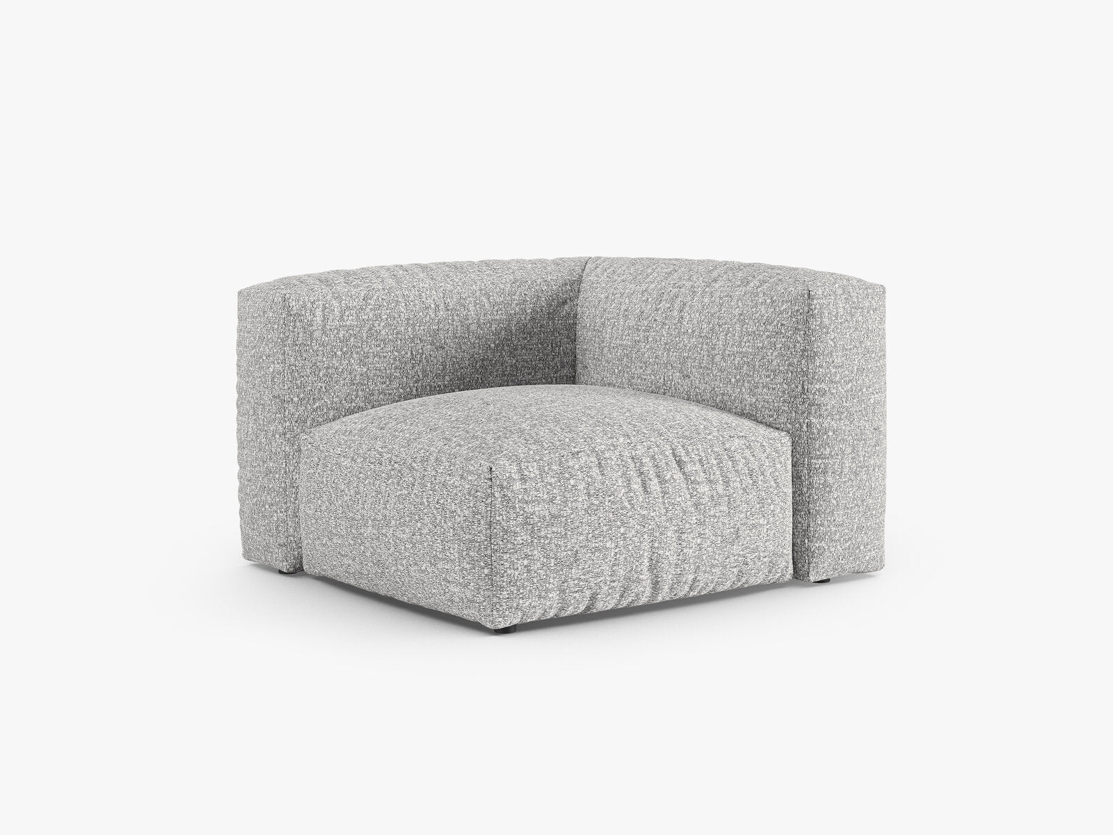 Micadoni symmetrisches Eckmodul Martina 1-Sitzer 90cm Sitztiefe Boucle Monet Silber