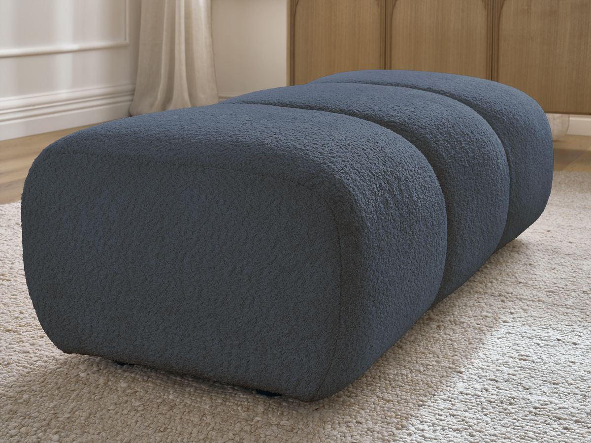 Bobochic Pamira Pouf Bouclé-Stoff Dunkelblau