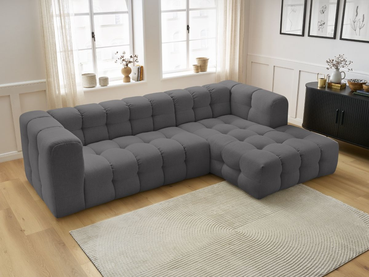 Bobochic Cloud Ecksofa 288 × 184 cm Stoff Dunkelgrau Ecke rechts