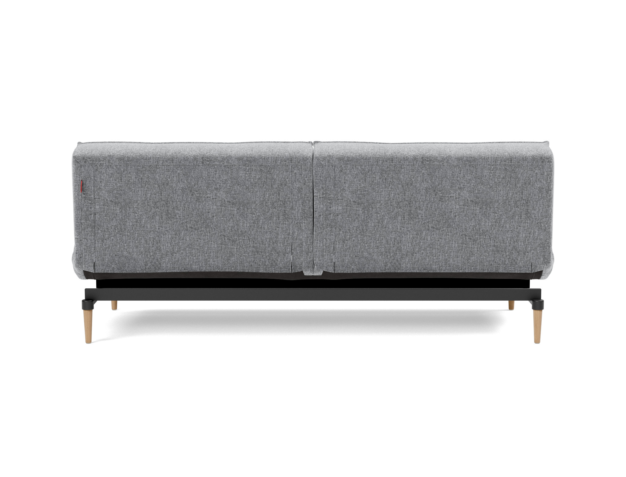 Schlafsofa Splitback Strukturierter Stoff Twist 565-Granite Beine Styletto Eiche hell