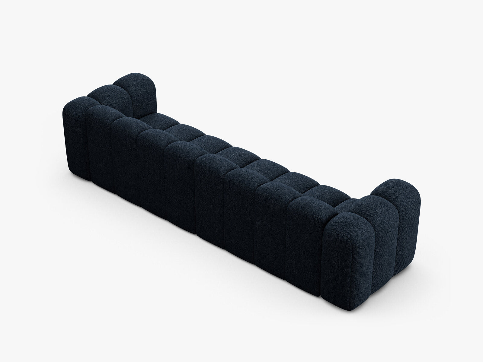 Micadoni Modulares Sofa Lupine 4-Sitzer Boucle Baloo Dunkelblau