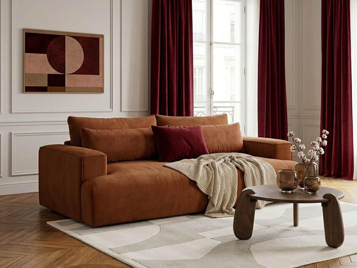 Bobochic Twiny Sofa 3-Sitzer Stoff Orange