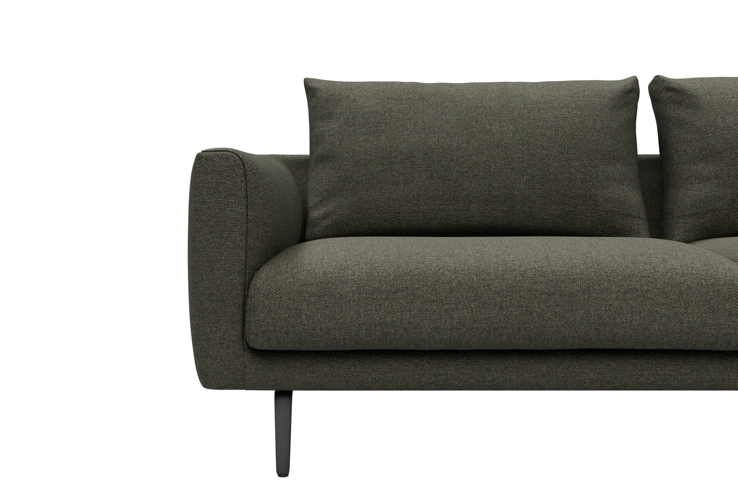 Ecksofa Karl Chaiselongue rechts mit 2,5-Sitzer Sama-Winter-Moss