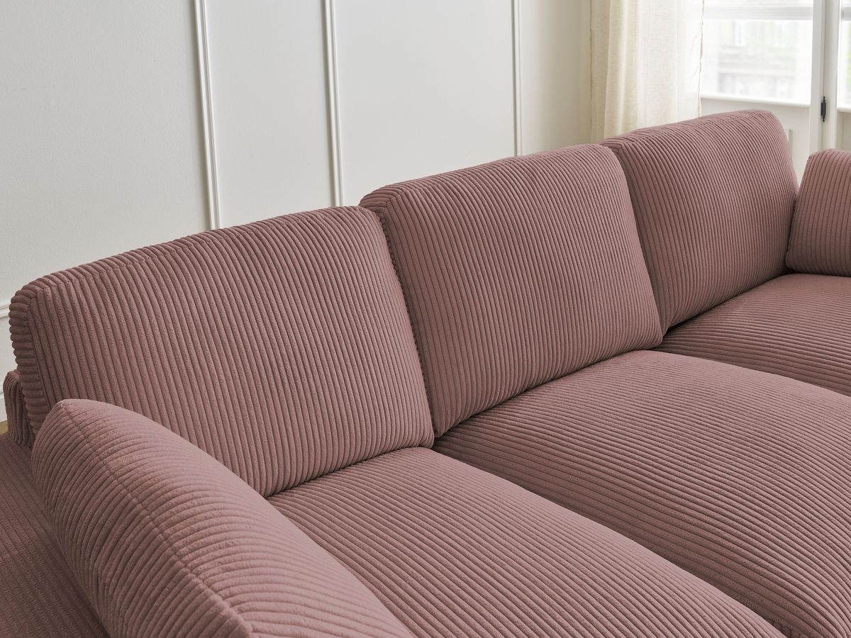 Bobochic Belair Sofa 3-Sitzer 220 × 93 cm Cordsamt Rosa