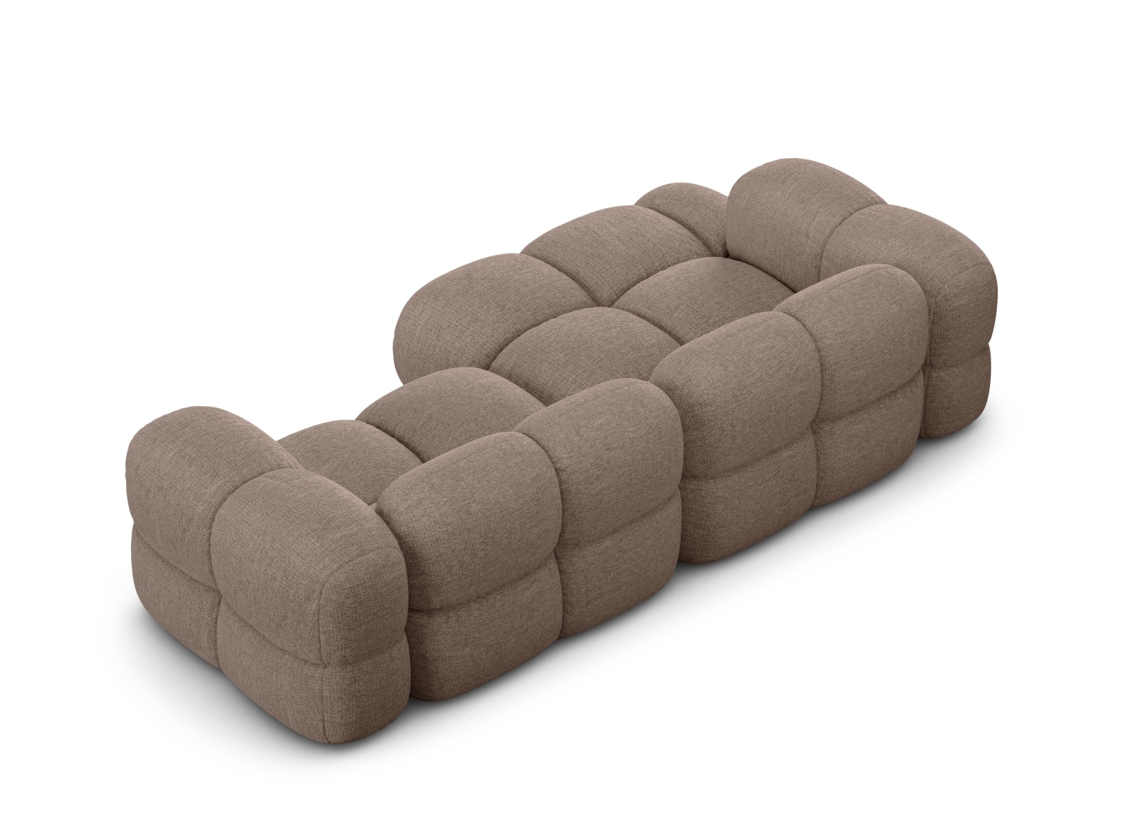 Cosmopolitan Design Ecksofa Loretto 3-Sitzer Strukturierter Stoff Sorella Cappuccino Links