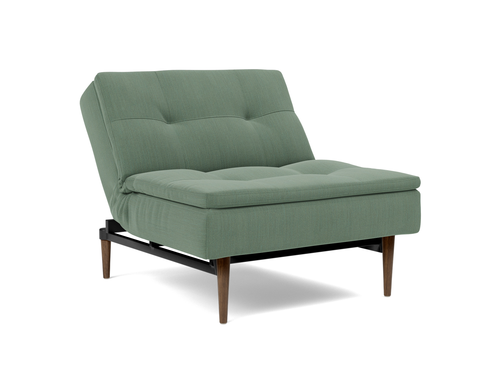Sessel Dublexo Flachgewebe Elegance 518-Green Beine Styletto Eiche dunkel