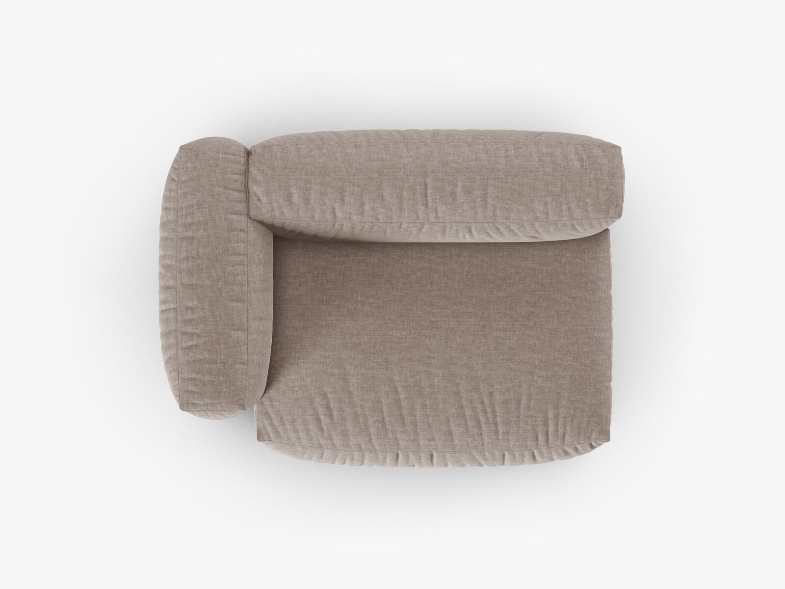 Micadoni Eckmodul mit Armlehne Martina 1-Sitzer Groß 90cm Sitztiefe Links Strukturierter Stoff Boston Dunkelbeige