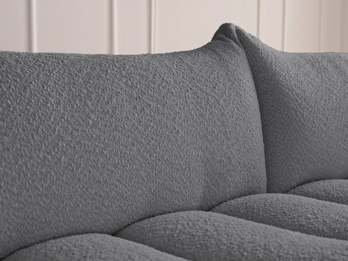 Bobochic Azra Ecksofa 325 × 112 cm Bouclé-Stoff Dunkelgrau Ecke rechts