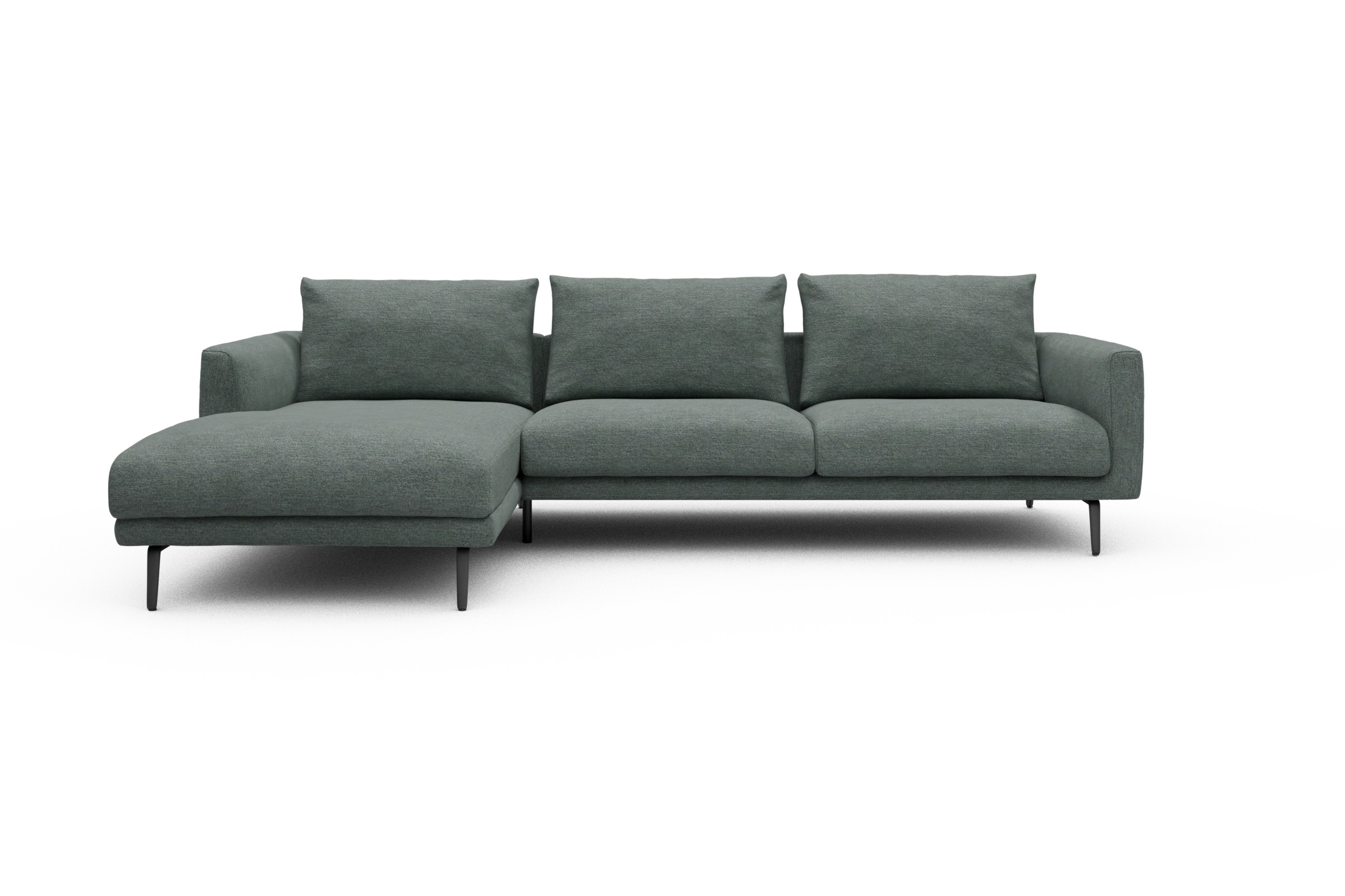 Skandi Home Ecksofa Karl Chaiselongue links mit 2,5-Sitzer Carreno-Ice-Blue moebelfaktor