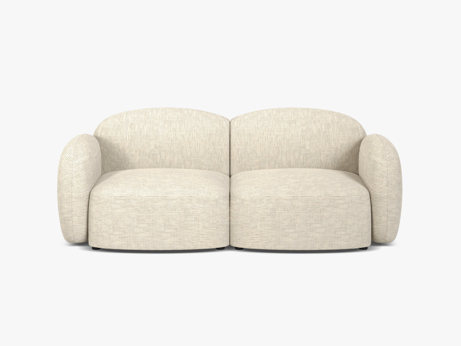 Micadoni Sofa Blair 2-Sitzer Strukturierter Stoff Baltimore Helles Beige
