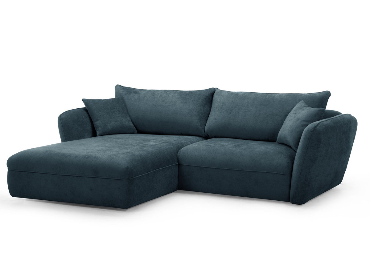 Bobochic Luigi Ecksofa Strukturstoff Blau Ecke links