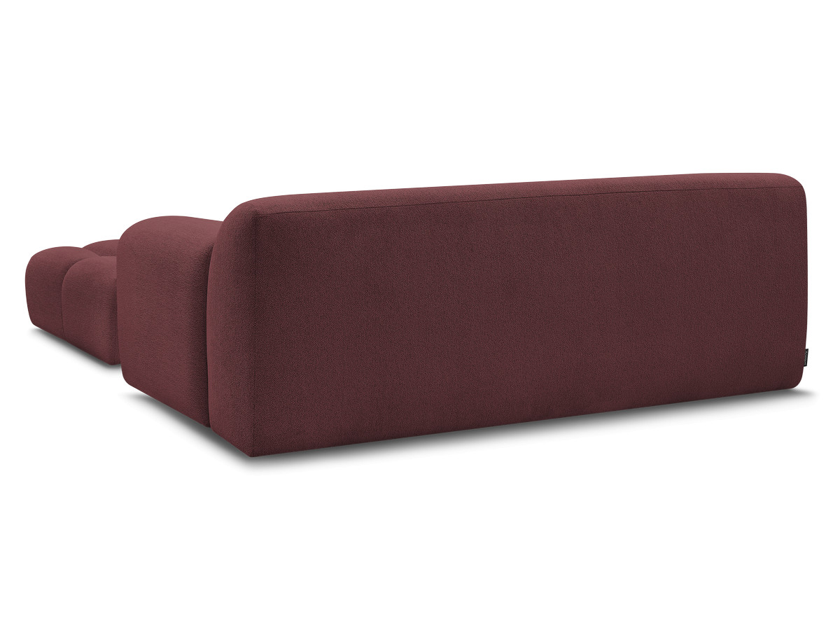 Bobochic Melisse Sofa 2-Sitzer mit Pouf Melange-Stoff Rot