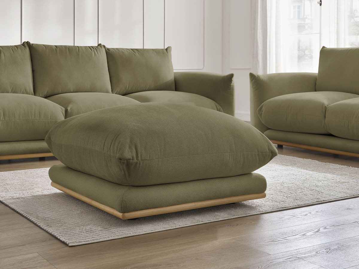 Bobochic Ernest Sofa 6-Sitzer mit Pouf Stoff Grün
