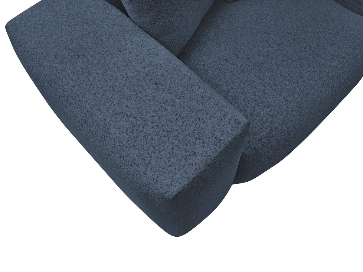Bobochic Voltaire Ecksofa 268 × 214 cm Melange-Stoff Dunkelblau Ecke rechts