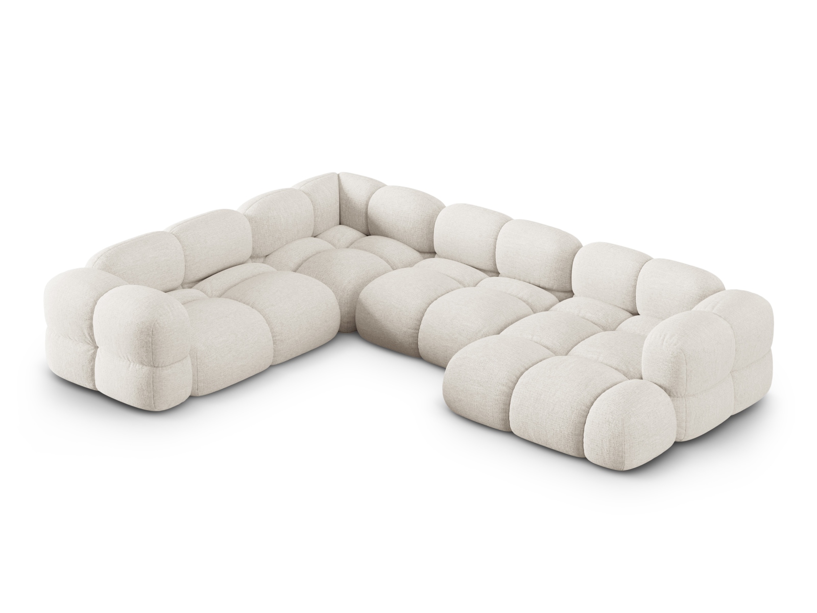 Cosmopolitan Design Panoramasofa Loretto 5-Sitzer Strukturierter Stoff Sorella Beige Links