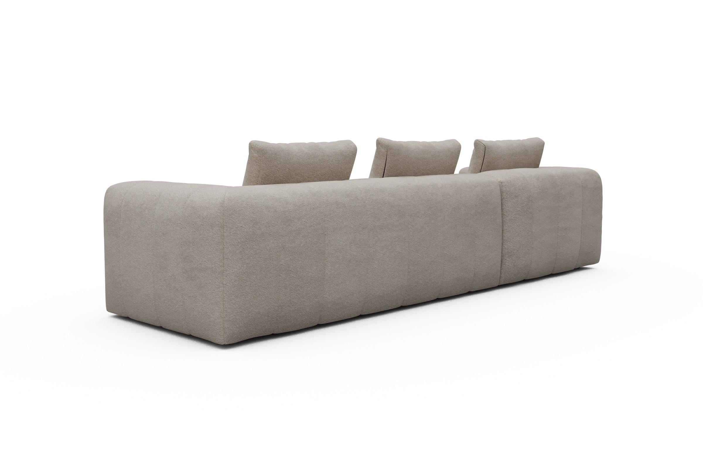 Ecksofa Hugo 2,5-Sitzer Armlehne rechts mit Chaiselongue Aivi-Lace-Beige