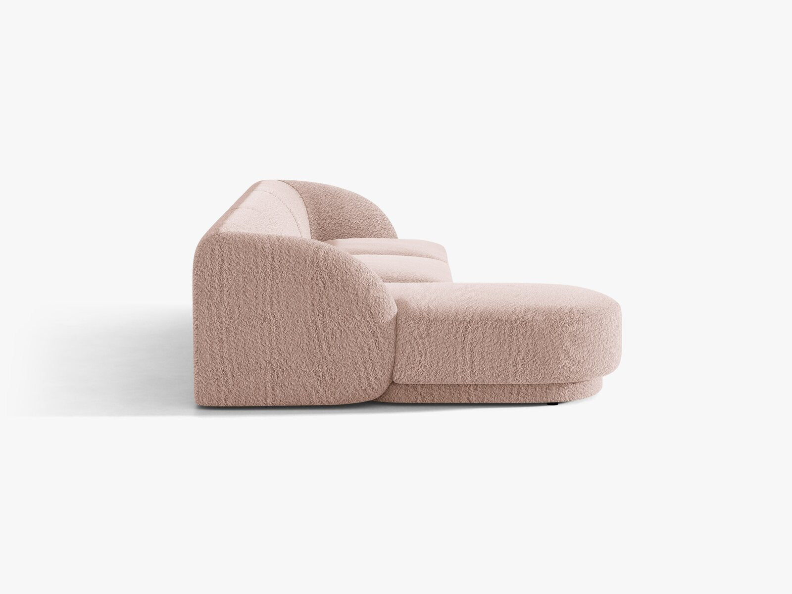 Micadoni Ecksofa Miley 4-Sitzer Links Boucle Baloo Puderrosa