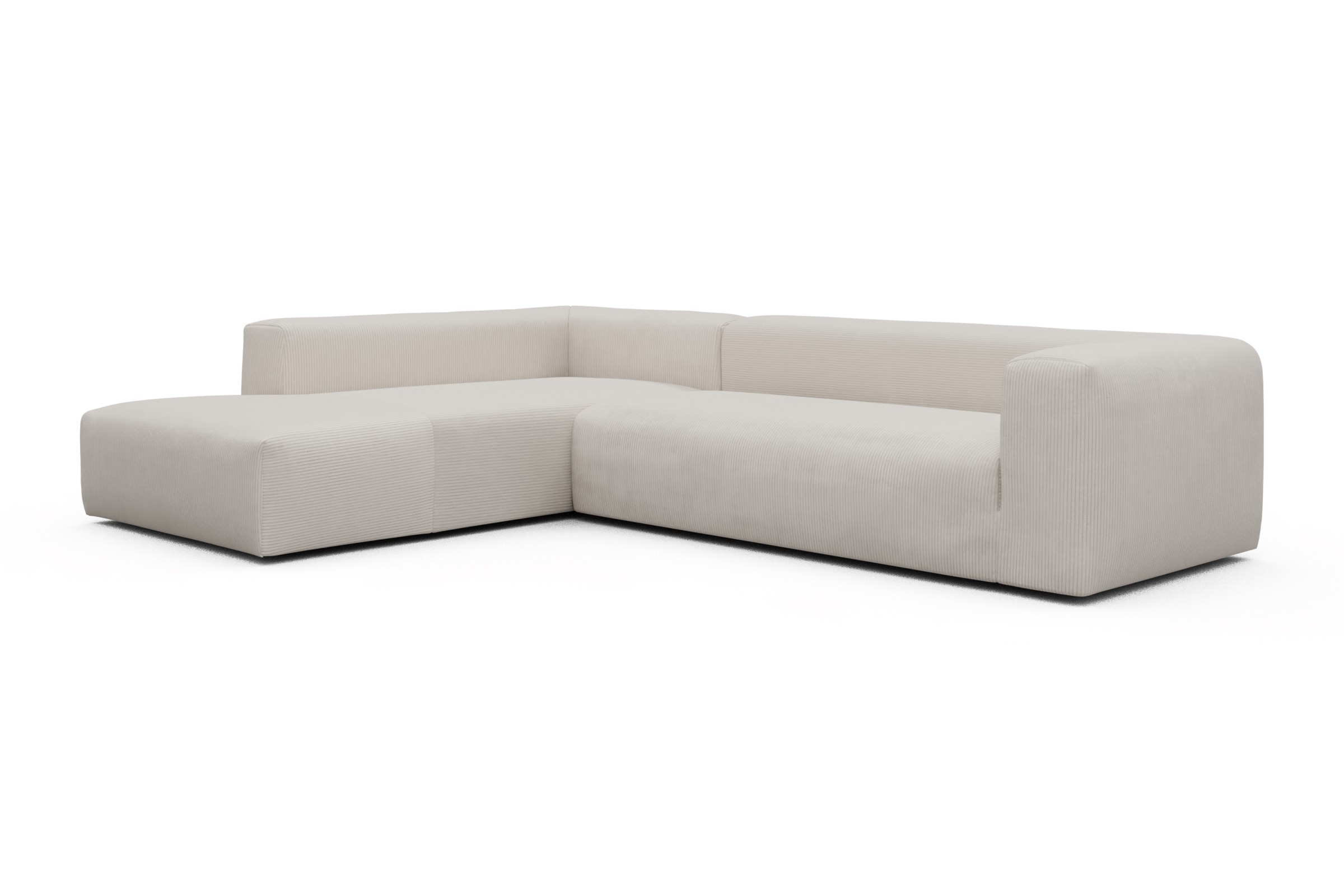 Ecksofa Fred Relax-Ecke links mit 2,5-Sitzer Kord Corduroy 594-Ivory